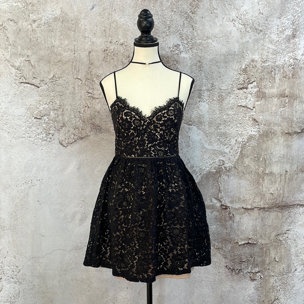 Express black lace doll ballerina dress